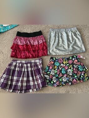Assorted Girls' Skirts - size 10 Plaid, Floral, Sequin Styles